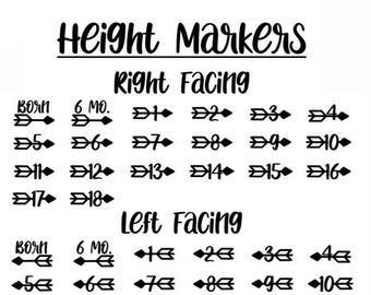 Growth Chart Ruler: Vinyl Arrow Decal Height Markers