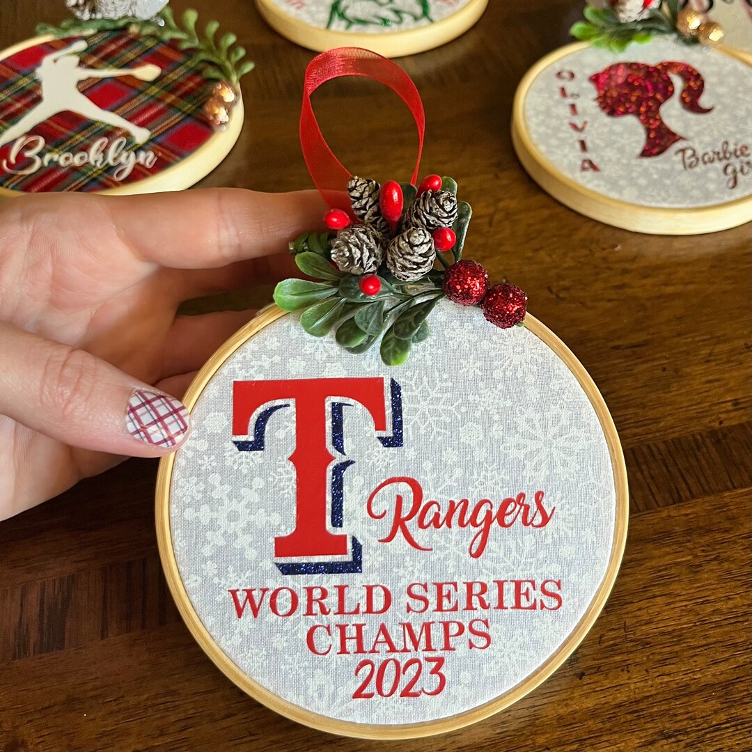 Texas Rangers World Series, Hoop Ornament, Ornament, Round Ornaments Etsy