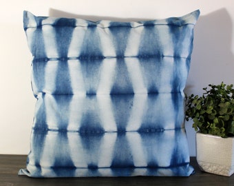 18" Pillow Case, Hand Dyed Shibori, Throw Pillow, Sofa Pillow, Accent Pillow, Boho Pillow, Pillow Cover, Pillow Sham, Decorative Pillow,