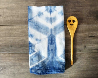 Hand dyed, Tea Towel, Kitchen Towel, Shibori, Chef's Gift, Kitchen Decor, Kitchen Gift, Absorbent Towel, Dish Towel, Rustic Decor, Boho