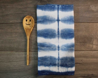 Kitchen Towel, Flour Sack Towel, Hand dyed Towel, Shibori Towel, Dish Drying Towel, Cotton Towel, Rustic Decor, Kitchen Gift, Tea Towel,