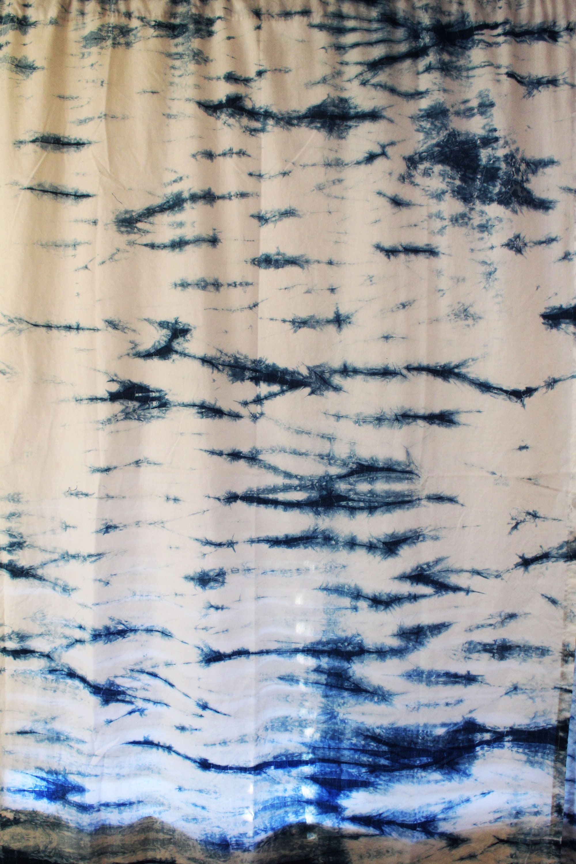 Indigo gefärbt 2er Set Küchenvorhänge Handgefärbt Shibori | Etsy