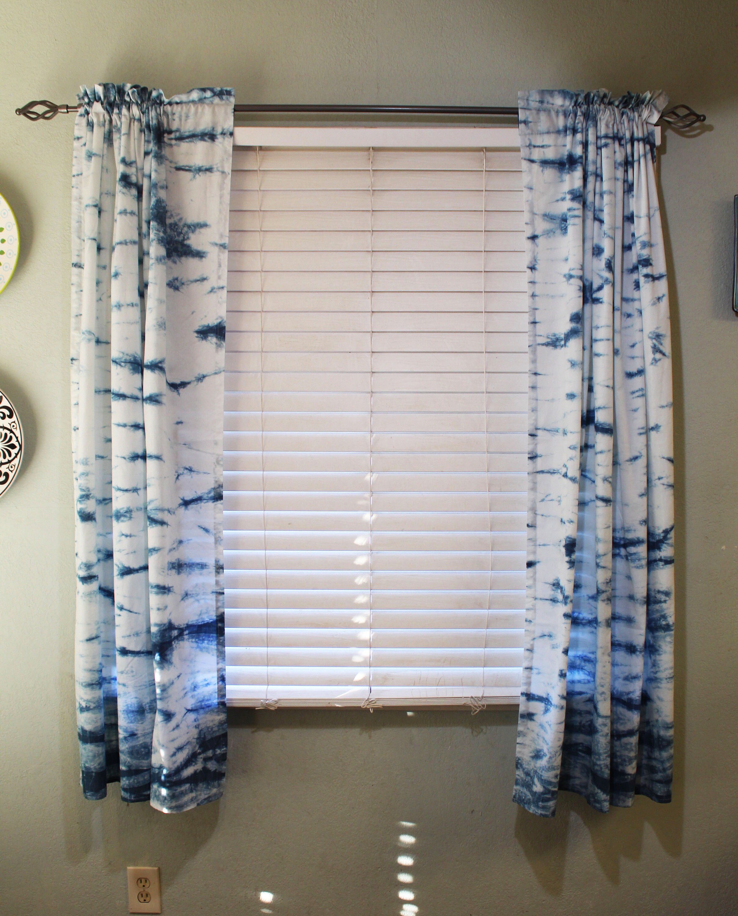 Indigo gefärbt 2er Set Küchenvorhänge Handgefärbt Shibori | Etsy