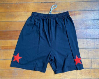 Vintage 90s Soffe Shorts Youth Large Black Nylon Swishy Track Shorts