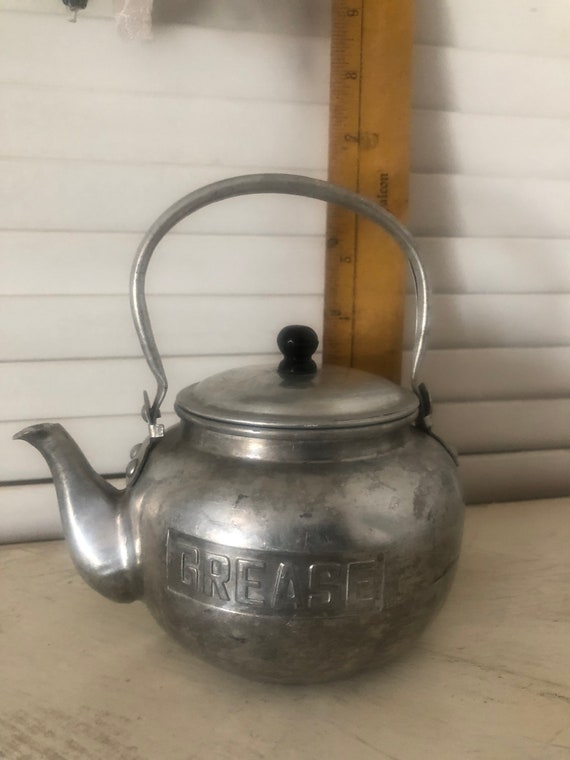 Grease Kettle Aluminum Vintage Etsy