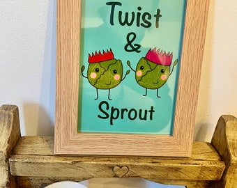 Twist and sprout A5 Christmas print