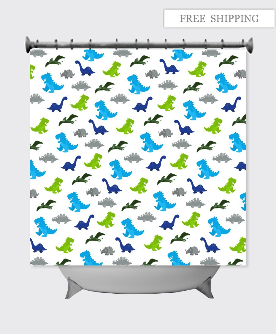 SHOWER CURTAIN Dinosaur Boy Dinosaur Bathroom Dinosaur Boy Bath Shower curtain size 72x72 inches il fullxfull 575p