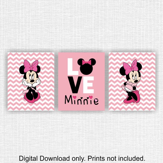 Instant Download Minnie Mouse Room Decor Love Disney Wall Ar Etsy