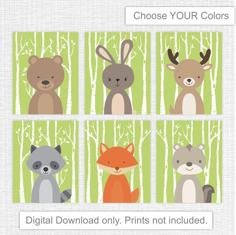 INSTANT DOWNLOAD Forest Animals nursery printable baby decor | Etsy