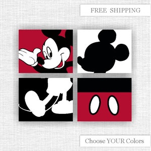 Canvas Or Prints Mickey Mouse Little Boy Room Disney Wall Art Etsy