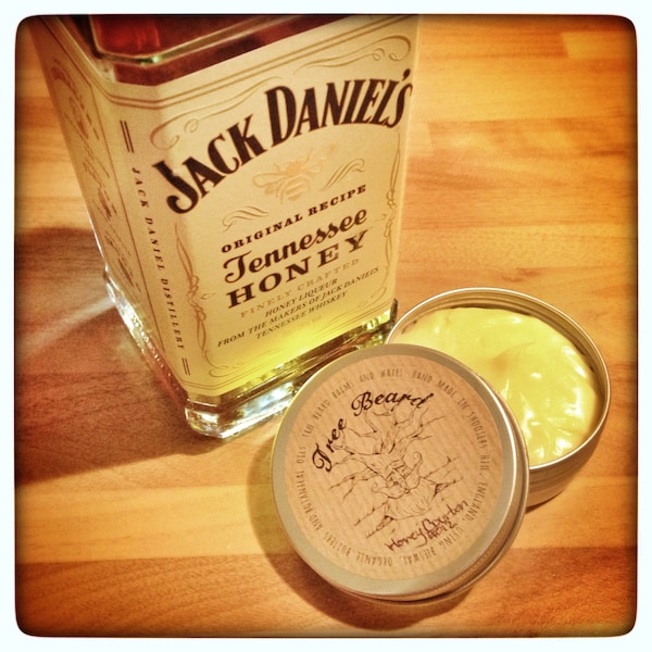 Honey Bourbon Whipped Beard Balm by TreeBeard 2oz (60ml) Made with real Jack Daniel's Tennessee Honey Bourbon Whiskey NEW BLEND