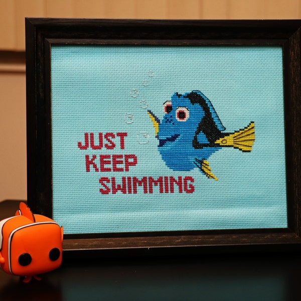 Finding Dory "Just Keep Swimming" *Cross Stitch PATTERN DOWNLOAD*