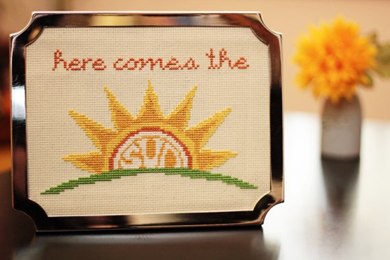 Here Comes The Sun Beatles Cross Stitch Pattern Download Etsy