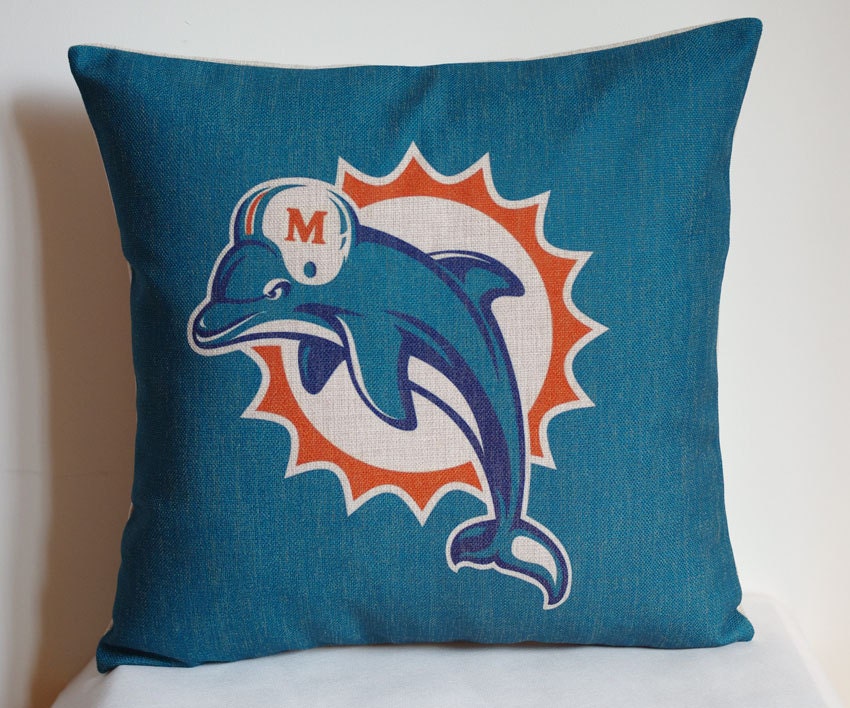 NFL Miami Dolphins pillow Miami Dolphins decor pillow Etsy