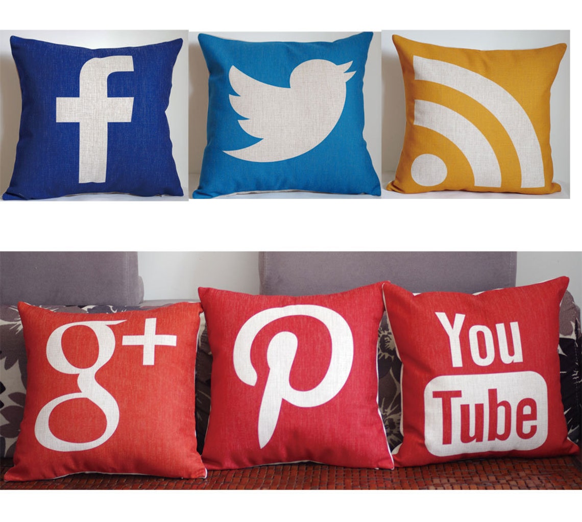 Youtube Pillow Covergoogle Youtube Pillow Case Social Media Etsy