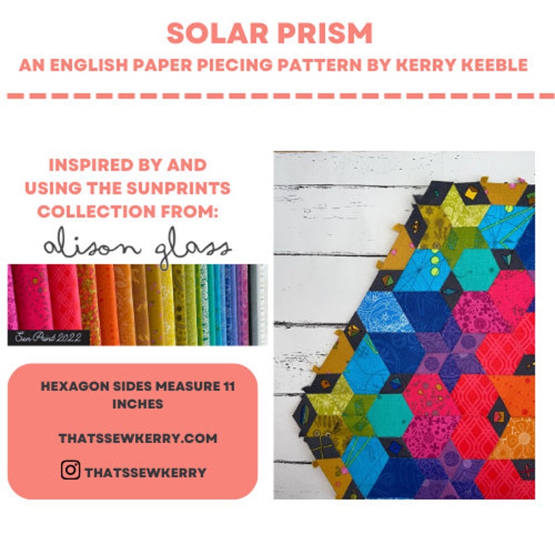 Solar Prism English Paper Piecing Quilt Pattern Etsy