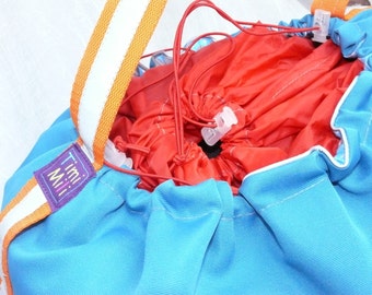 Cycling bag, big bag for bicycle basket bag, waterproof bag with reflective material, blue, red