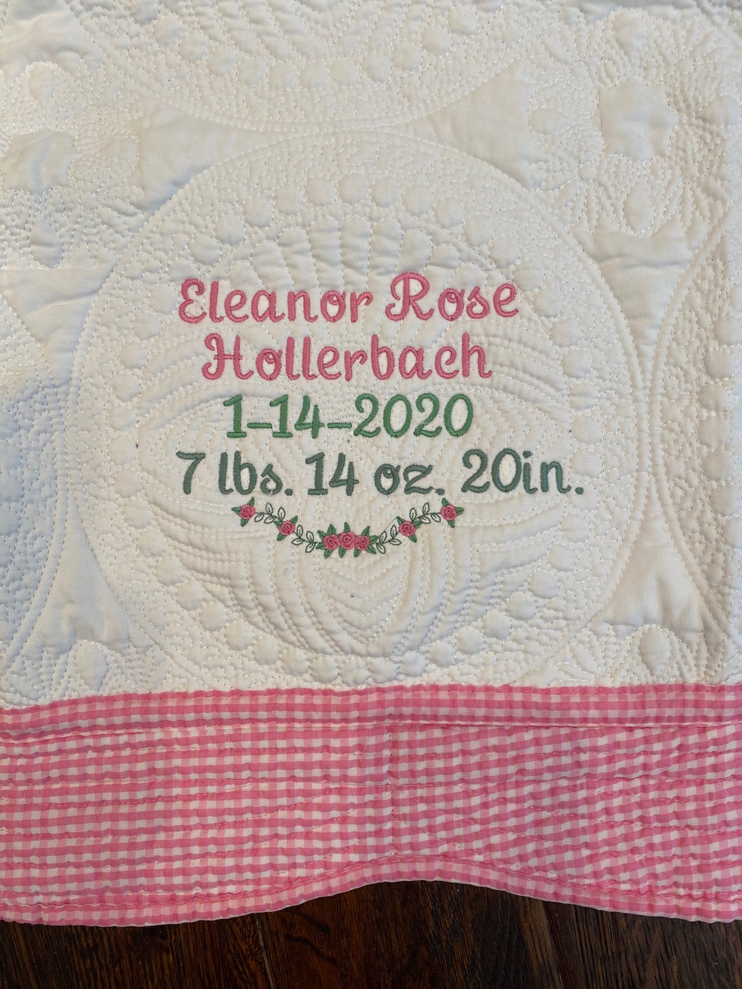 Baby Girl Quilt/blanket Personalized Great Keepsake for New Baby Free