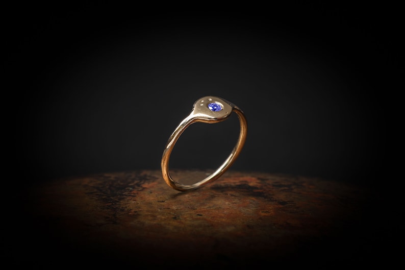 Engagement Sapphire Ring Stacking Ring Sapphire Unique Engagement Ring Solid Gold Ring timna Gold Sapphire Ring Precious Stone Ring