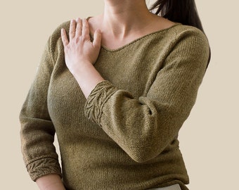 Knit Blouse with Organic Wool and Cotton