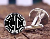 Aangepaste eerste manchetknopen, gepersonaliseerde Monogram manchetknopen, manchetknopen aangepaste bruiloft, stalknecht, bruidegom manchetknopen, Tie-Clip, Trending Gift