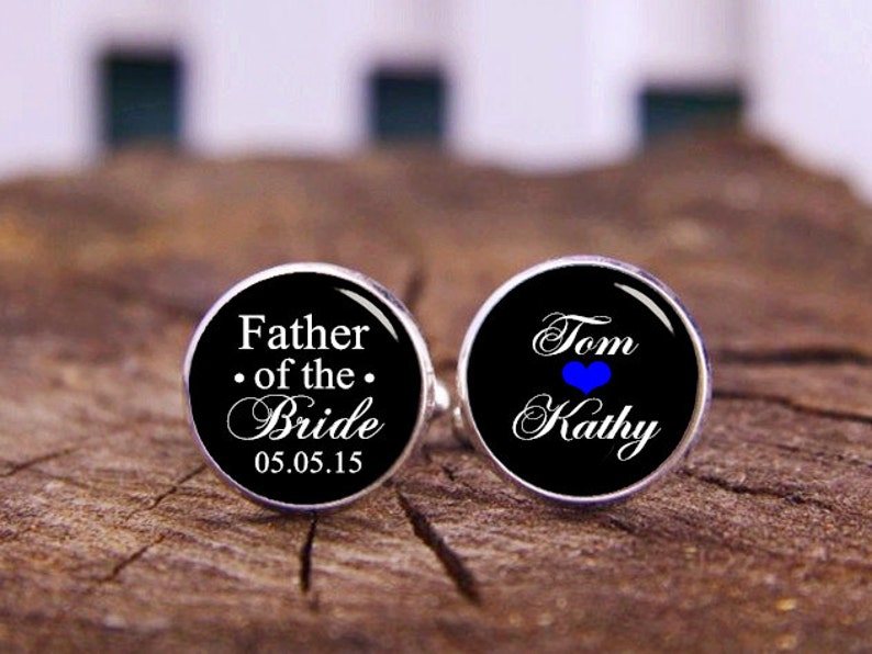 Custom Wedding Cufflink Father Of The Groom Cufflinks Custom Date /& Name Wedding Gifts Father Of The Bride Cuff Links Wedding Cufflink