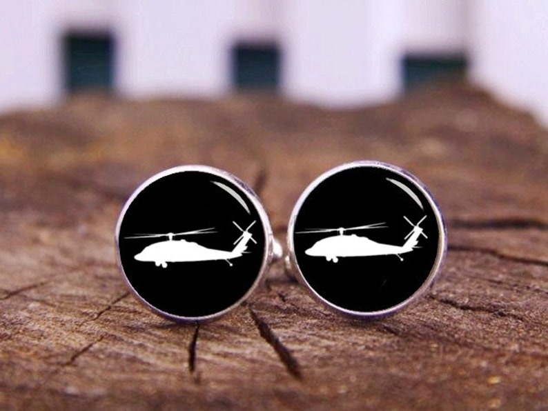 Pilot Cuff Links Helicopter Cuff Links Copter Cufflinks Custom Any Aircraft Cufflinks Name Custom Initials Custom Wedding Gifts Date