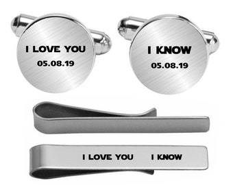 I Love You I Know Cufflinks Wedding Engraved Cuff Links Engrave Phrase Logo Date Custom Wedding Personalized Engraved Cuff Links For Groom