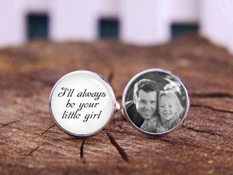 Father Of The Bride Cufflinks I Loved You First Cufflinks Monogram Cufflinks Groom Gift Personalized Cufflinks Custom Any Text or Photo