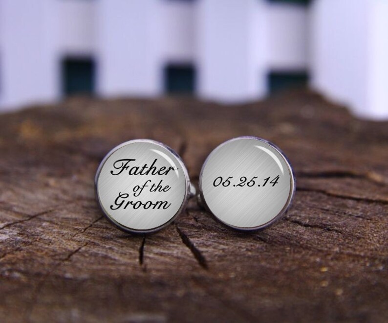 Custom Wedding Cufflink Father Of The Groom Cufflinks Custom Date /& Name Wedding Gifts Father Of The Bride Cuff Links Wedding Cufflink