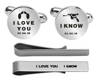 I Love You I Know Cufflinks Wedding Engraved Cuff Links Engrave Phrase or Logo Custom Wedding Personalized Engraved Cuff Links For Groom