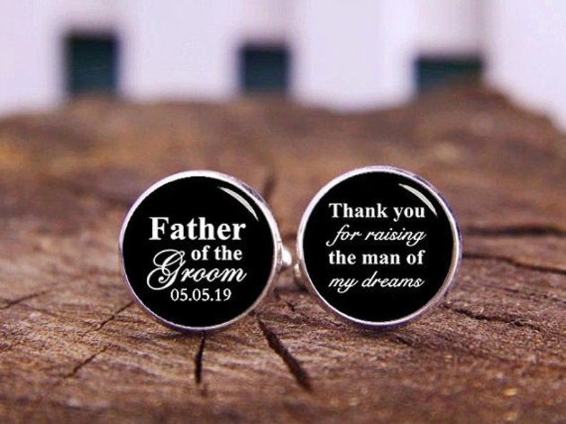 Father Of The Bride Cufflinks I Loved You First Cufflinks Monogram Cufflinks Groom Gift Personalized Cufflinks Custom Any Text or Photo