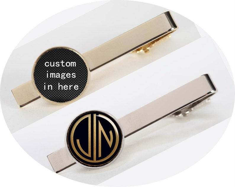 Custom Image Tie Tacks Groom Tie Tacks Custom Company Logo Tie Clips Photo Tie Clip Father/'s Day Gifts Custom Monogram Initial Tie Clip