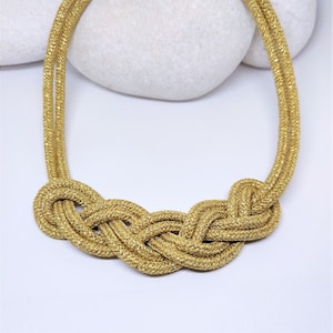 Statement necklace sailing rope gold with opulent knots bib chain knot chain jewelry gift women celebration