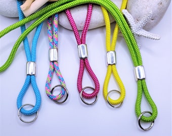 Schlüsselband viele Farben bunt Segelseil Karabiner Schlüsselring Lanyard