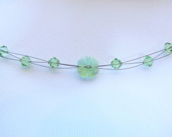 Kette - Kleeblatt in grün Kristalle von Swarovski® Taufe Mädchen Kindergeburtstag Glücksbringer Glück luluchicde
