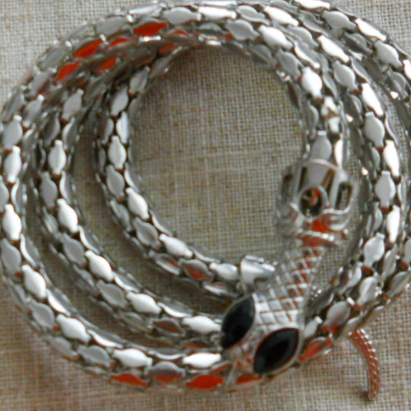 Vintage 1980s snake coil bracelet - Whiting & Davis style