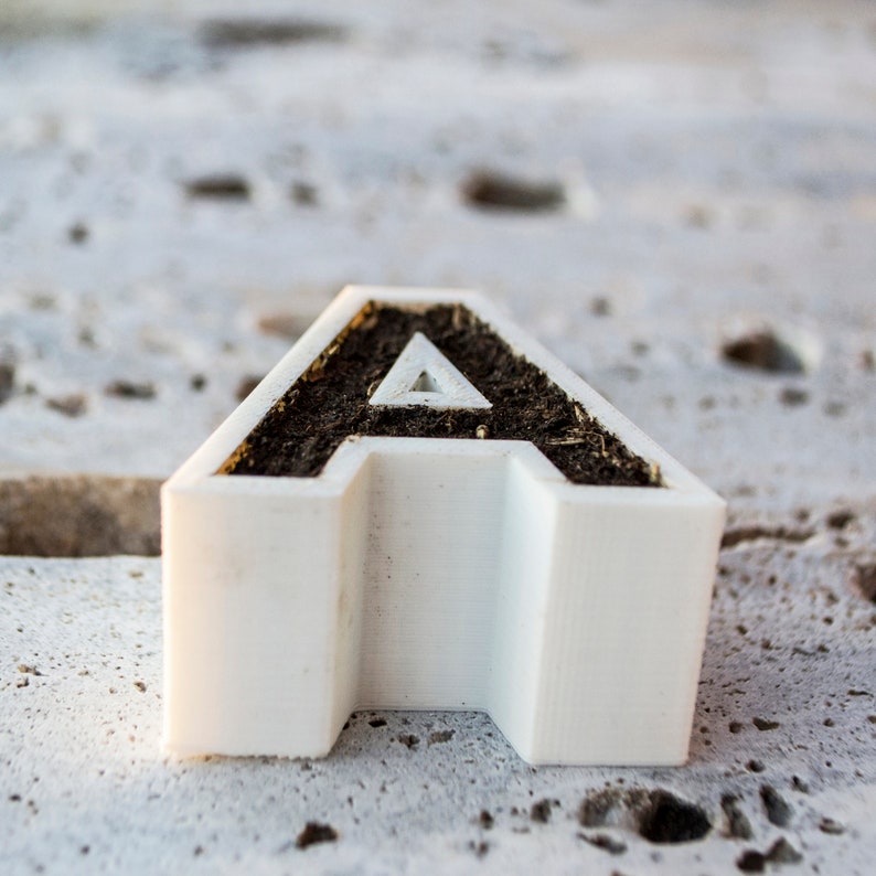 3D Printed letters planters with grass - Typograssy image 7