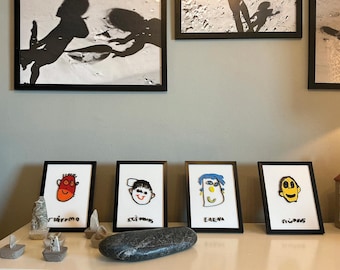 Barnteckning till 3D-figur, Anpassad barnkonstverksskulptur, Personlig present, LINE2LIFE