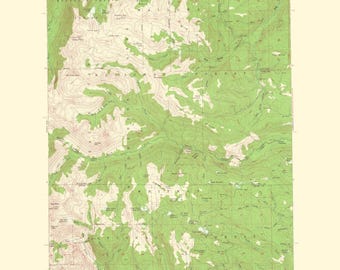 Mapa topograficzna – Cornucopia Oregon Quad – USGS 1961 – sztuka ścienna w stylu vintage