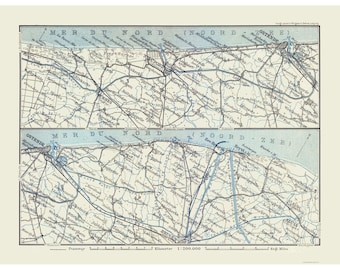Historic Nautical Map - North Sea Belgium - Baedeker 1910 - Vintage Wall Art