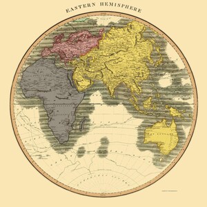 Historic Map - Eastern Hemisphere - Thomson 1814 - Vintage Wall Art