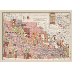 Historic Map - Saskatchewan Manitoba Canada - Chalifour 1915 - Vintage Wall Art