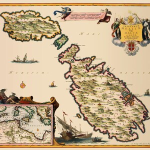 Historic Map - Malta - Visscher 1681 - Vintage Wall Art