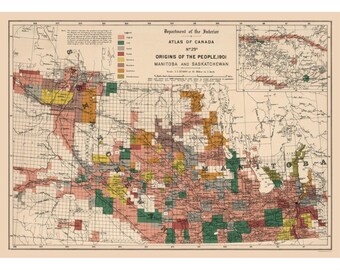 Historic Map - Manitoba Saskatchewan Canada - White 1906 - Vintage Wall Art