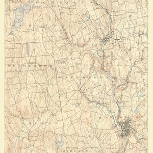 Topographical Map - Waterbury Connecticut Sheet - USGS 1892 - Vintage Wall Art