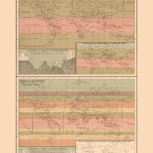 Historic Map - Zoological Chart World - Black 1867 - Vintage Wall Art