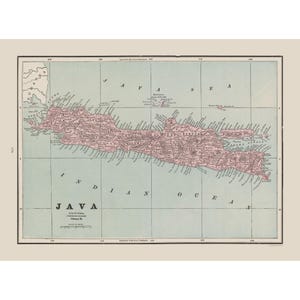 Historic Map - Java Indonesia Asia - Cram 1892 - Vintage Wall Art