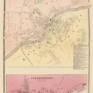 Historic City Map - Keeseville Clintonville New York - Beers 1869 - Vintage Wall Art