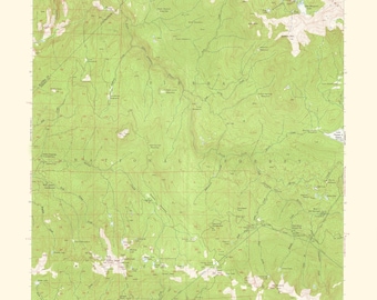 Mapa topograficzna – Kaiser Peak California Quad – USGS 1961 – Sztuka ścienna w stylu vintage